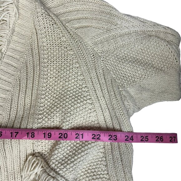 Rosie Neira Anthropologie Shaggy Knit Women's Cardigan Sweater Cream - Size S - Picture 5 of 7